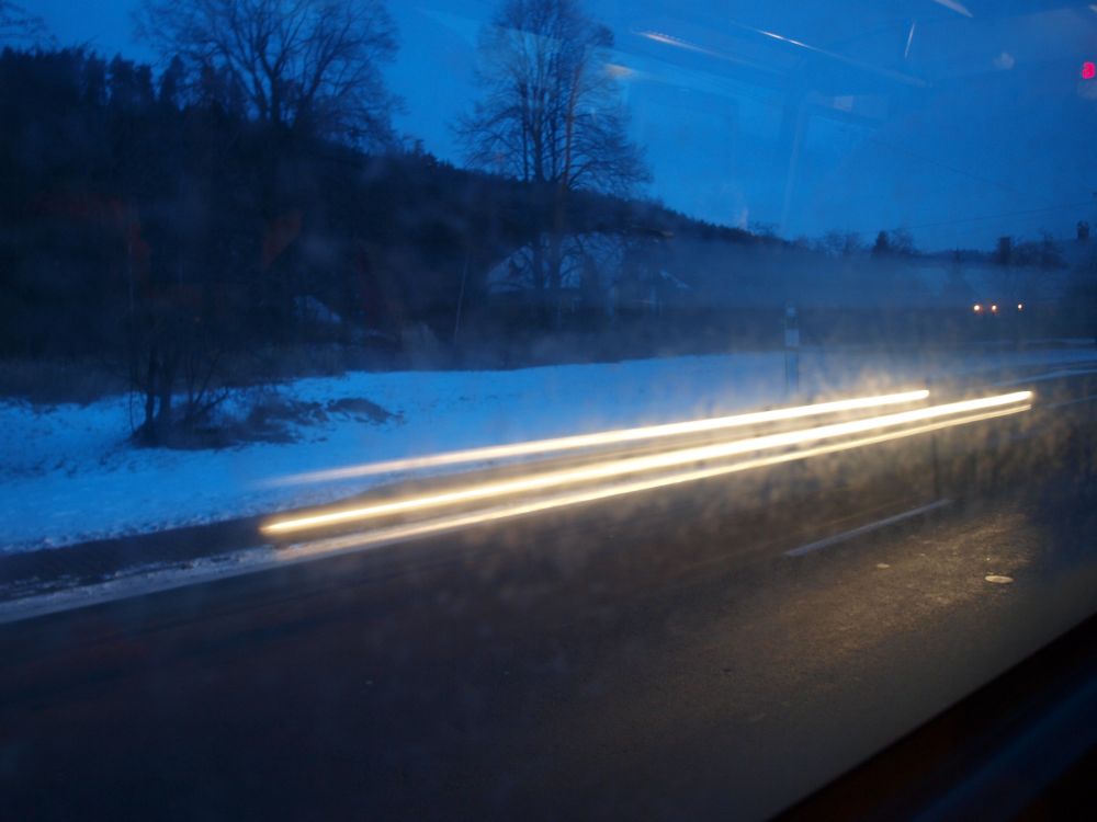 Foceno za jízdy autobusem, Nové Heřmínovy leden 2009